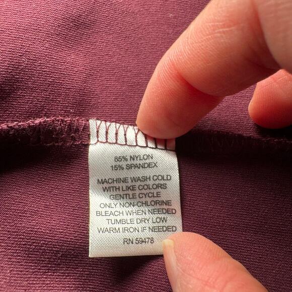 Cynthia Rowley Burgundy Purple Sleeveless V Neck Stretchy Pockets Dress Size M - Picture 8 of 8